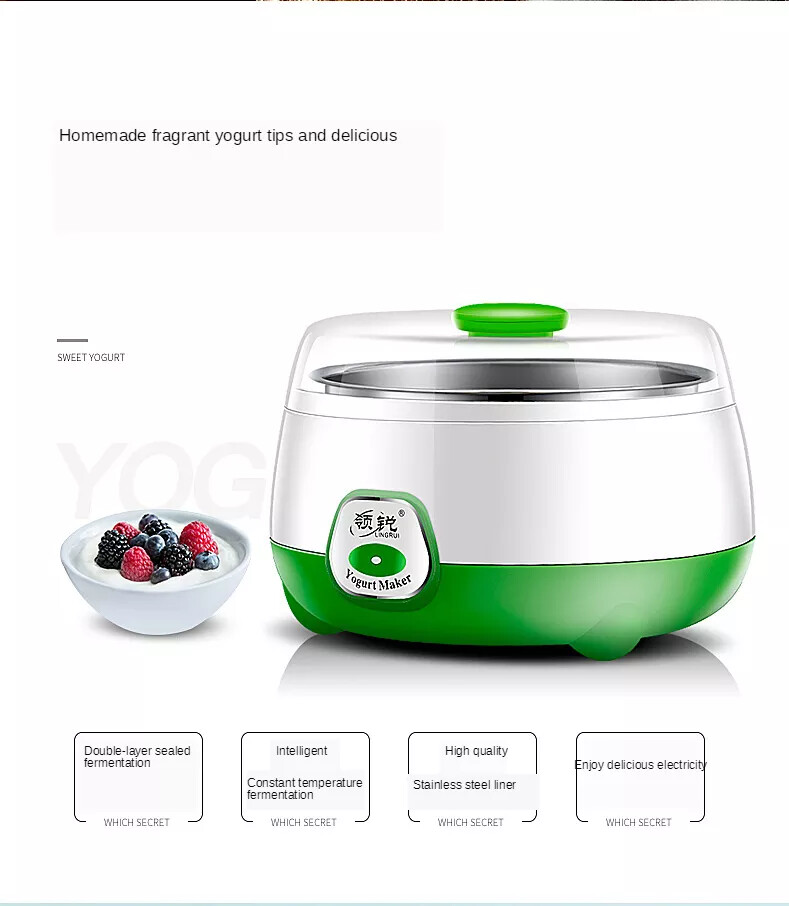 Yogurt Maker Machine 1 Quart Capacity Stainless Steel Inner 1 Stater Ferment Pak