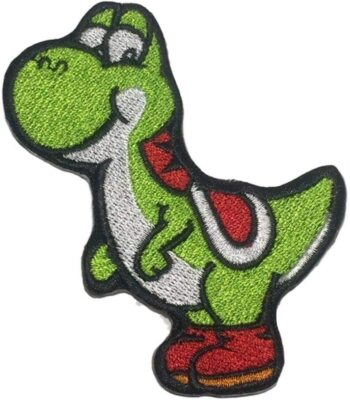Super Mario Yoshi Character Standing 3 1/4'' Tall Embroidered Iron on Patch