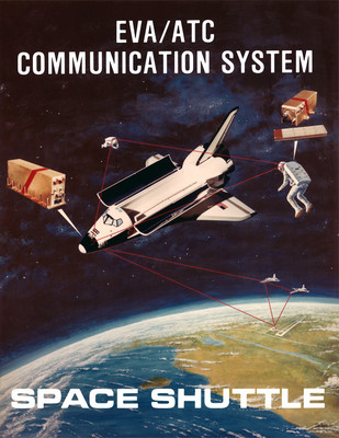 Space Shuttle Engineering Concept Art Print Mission Communications NASA