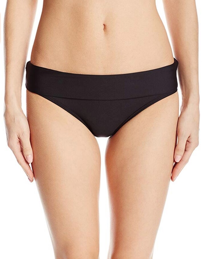 Splendid Women's 243649 Black Stitch Solid Banded Bikini Bottom Swimwear Size XS