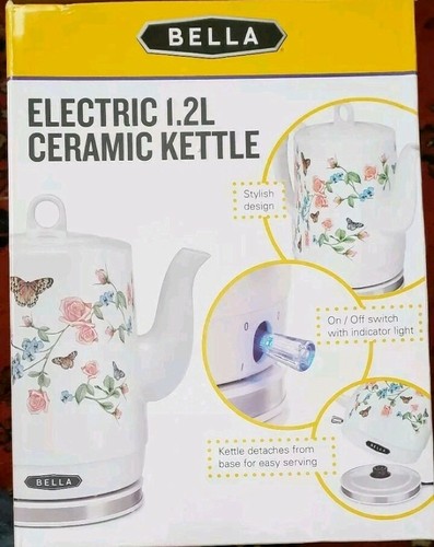 NIB Bella Electric Kettle 1.2L Butterfly Meadow Electric Ceramic Kettle