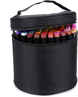 BTSKY Multifunction Marker Case - Zippered Canvas Pen Bag Pencil Case Stationary