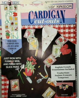Daisy Kingdom Cardigan Cut-Outs CREATE A GARDEN No Sew