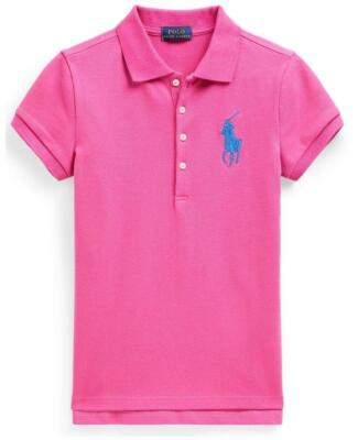 NWT Polo Ralph Lauren Pink Girl Big Pony Short Sleeve Mesh