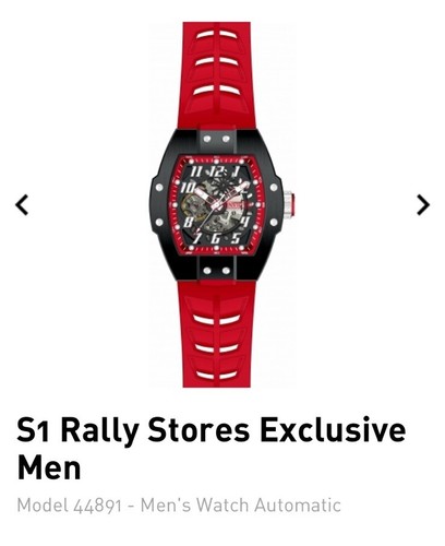 Pre-owned Invicta S1 Rally Automatic Men's Watch - 44mm, Red (44891) Stores Exclusive
