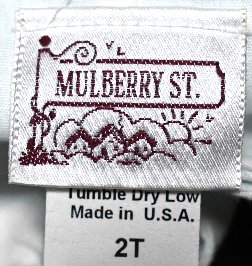 NWT Toddler Overalls Romper Size 2T Light Blue & White Mulberry St. VTG - Picture 12 of 16