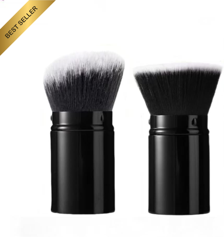Retractable Kabuki Makeup Brushes, 2Pcs Retractable Kabuki Makeup Powder Foundat