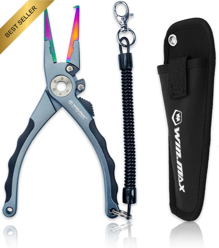 Fishing Pliers for Saltwater & Freshwater, with Line Cutter, 7.5Inches,Hook Remo