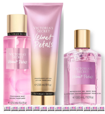 Velvet Petals Victoria's Secret Perfume Mist, Lotion, Shower gel/body wash  Original and Authentic VS from US, best seller scent