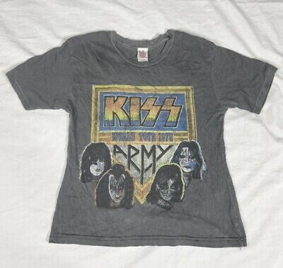 VTG Junk Food Girl Kiss Short Sleeve Top Made In USA Size M-8