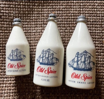 Vintage Old Spice After Shave Lotion Glass Bottles