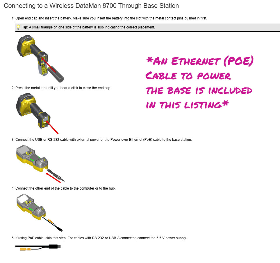 Cognex DM8700DX Dataman w/ Full Bluetooth Kit Barcode Base PWR: POE Ethernet - Picture 2 of 6