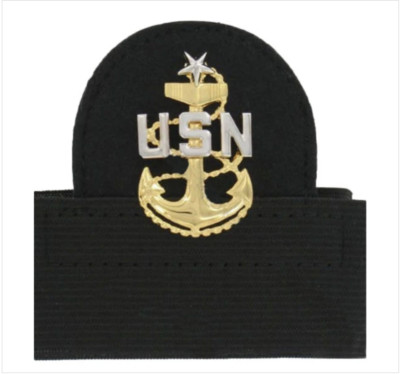 GENUINE U.S. NAVY CAP DEVICE: E8 CHIEF PETTY OFFICER: SENIOR - MOUNTED