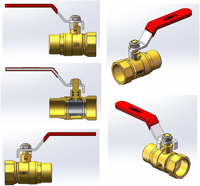 Shut Off Valve Ball Valve 3/4" Ght Water Hose Shut Turn Off On