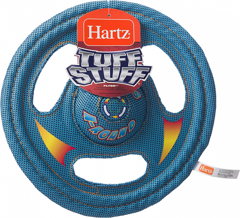 Hartz Tuff Stuff Toss Around Plush Frisbee Flyer Dog Toy - M