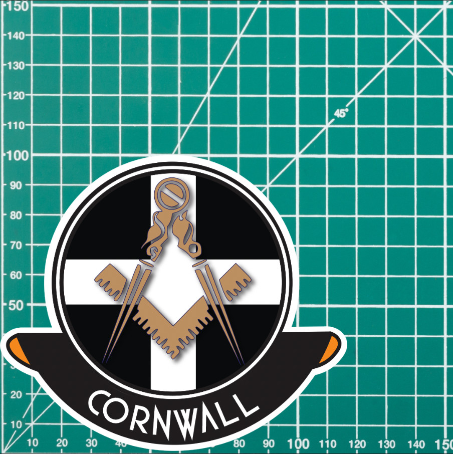 Cornwall Masonic Car Sticker | UV Laminated - Picture 4 of 4