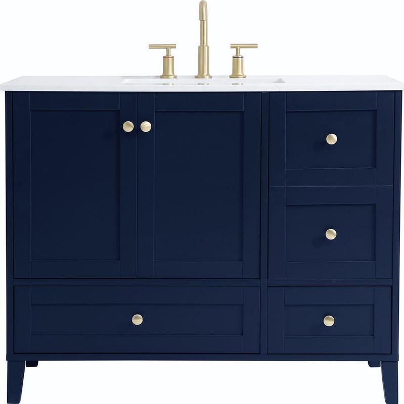 Bathroom Vanity Sink Traditional Antique Single Gold Blue Porcelain Metal