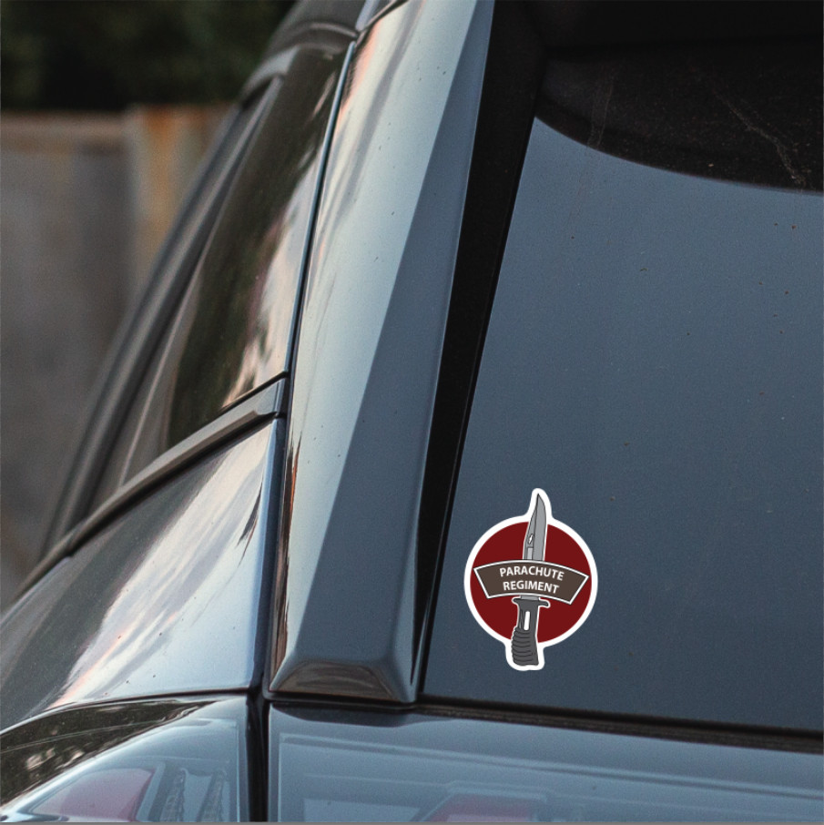 Parachute Regiment Vinyl Decal, TRF Colours & Bayonet Design - 10cm - Picture 3 of 5