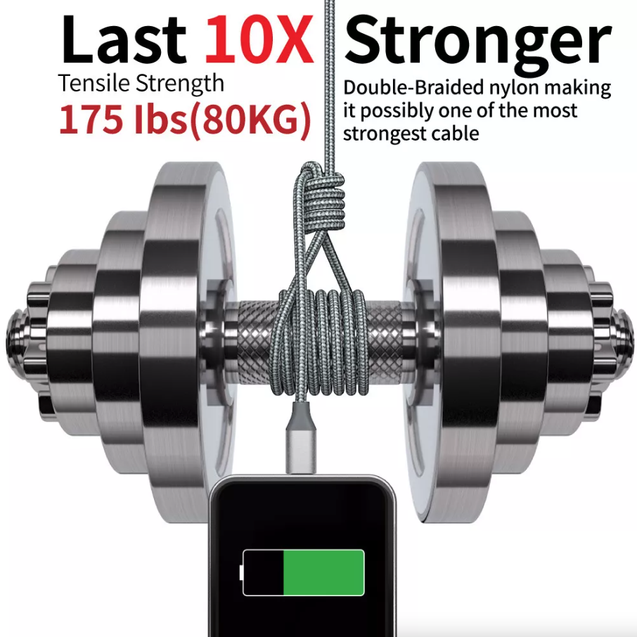 Braided Fast Charger Cable Heavy Duty USB lot Cord For iPhone 14 13 12 11 X XR 8