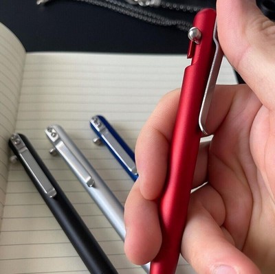 BASTION BOLT ACTION ALUMINUM RED PEN Metal Color Lightweight Tactical Pens NEW
