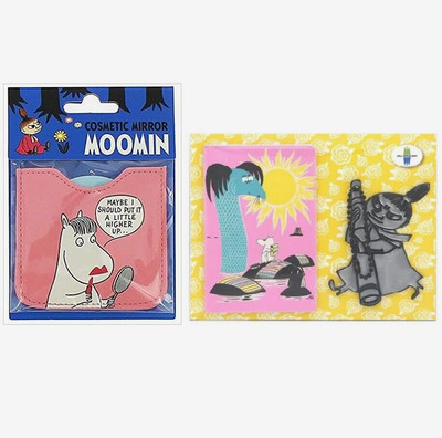 Moomin Round Pocket Mirror Reflective Charm Card Holder Snork Maiden Little My