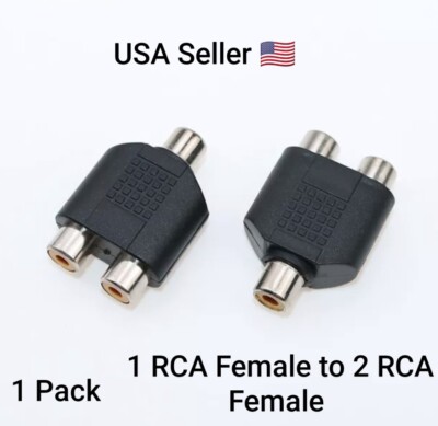 Audio Connectors Adapter Plug RCA Splitter AV Audio Converter 1Female to 2Female