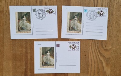 2017 Maria Theresia Theresa Terezia 3x postcard Slovakia Slowakei 300 years