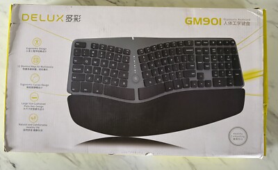 DELUX GM901 Pro Ergonomic Wireless Bluetooth Rechargeable Keyboard