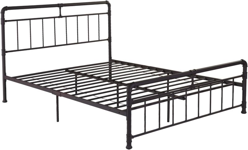 Sally Queen-Size Iron Bed Frame, Minimal, Industrial, Hammered Copper
