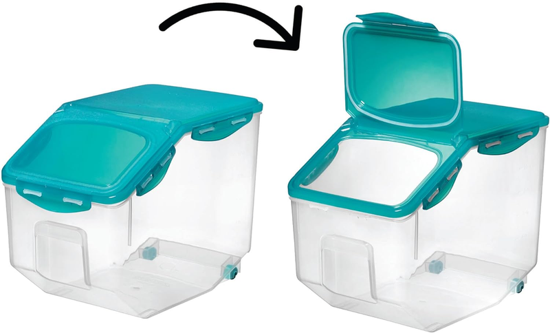 LocknLock Plastic Pantry Container with Wheels - 406oz/12L - Airtight - 4-Sided