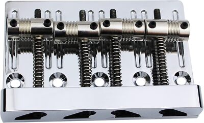 Guyker High Mass Bass Bridge with Vintage Brass Saddles Tailpiece Chrome 