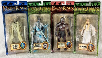 4 LORD OF THE RINGS Action Figures Galadriel, Ringwraith, Uruk-Hai, King of Dead