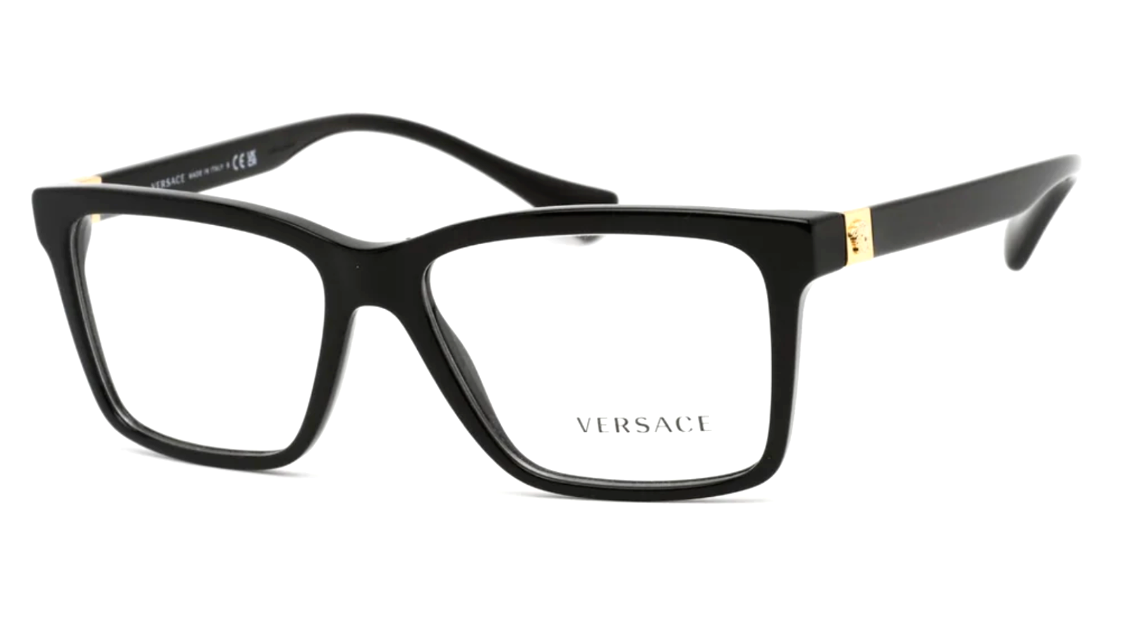 New VERSACE Eyeglasses MOD. 3328 GB1 56-16 150 Black & Gold