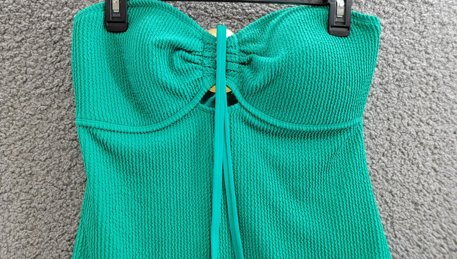 Bleu Rod Beattie Textured Halter One Piece Swimsuit Women's 14 Laguna Tie Neck - Picture 3 of 15