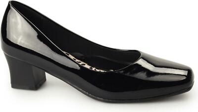 carly heel comfort patent court block wide ladies womens plus shoes