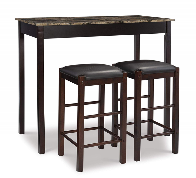 Pub Table Set 3 Piece Small Kitchen Chairs 2 High Top Stools