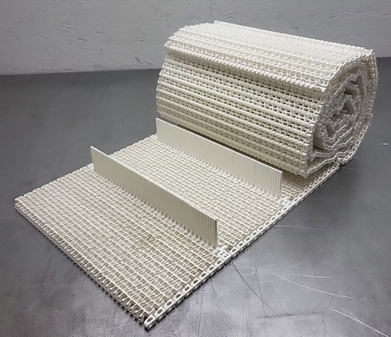 Intralox 1100 Series Flush Grid Polypropylene White Conveyor Belt 14" W x 115" L