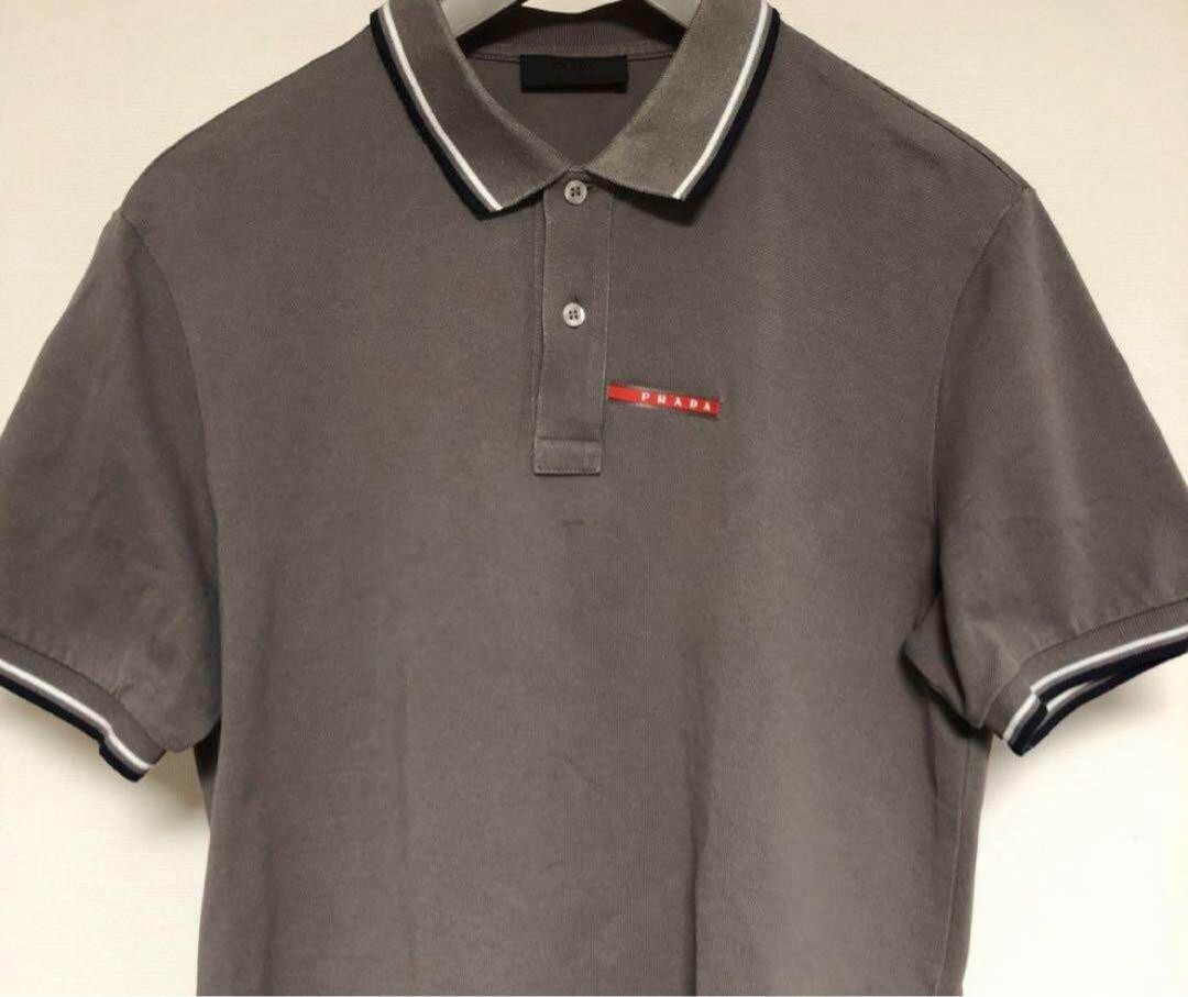90s~ archive prada black polo ポロシャツ 黒 Prada Milano Polo Shirt Black Vintage Streetwear Rare Men's