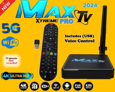 MAXTV XTREME PRO 5G 2024 Quad Core 64 Bit ANDROID 9.1 WITH VOICE REMOTE CONTROL