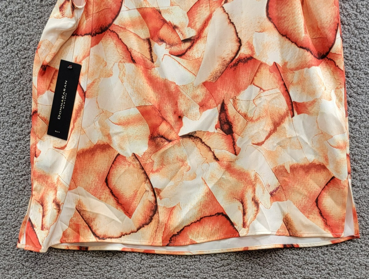 Donna Karan New York Printed Square-Neck Tank Top Women's L Terracotta Pullover - Picture 11 of 14
