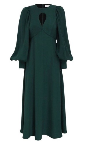 ワンピース ZIMMERMANN Woman Dress Green 4392DS251 MIT Zimmermann Keyhole Midi Dress, Green |Viscose, Puff Sleeves