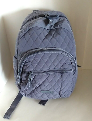 NWT Vera Bradley Essential Compact Backpack Bag in Carbon Gray Microfiber