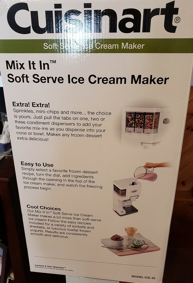 Cuisinart ICE-45 Mix It in Soft Serve 1-1/2qt Ice Cream Maker White
