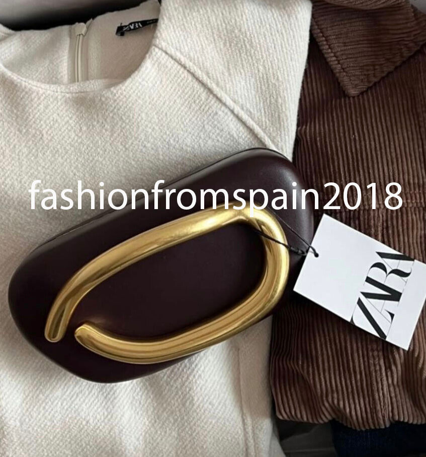 ZARA NEW WOMAN MINAUDIÈRE WITH GOLDEN FASTENING BAG BURGUNDY