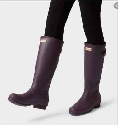 Hunter boots black clearance grape