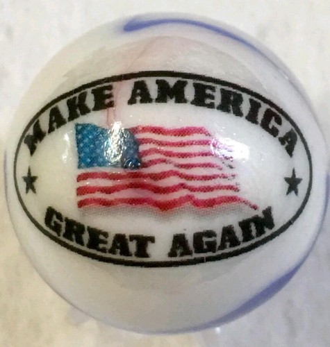 DONALD TRUMP MARBLE AMERICAN FLAG MAKE AMERICA GREAT AGAIN GLASS 1