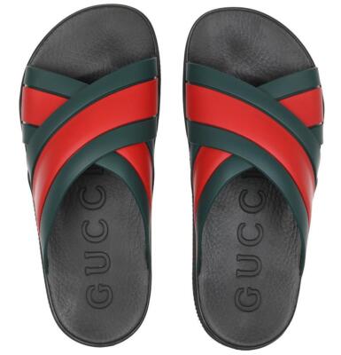 НОВЫЕ РЕЗИНОВЫЕ ШЛЕПАНЦЫ GUCCI WEB, БОСОНОЖКИ-ВЬЕТНАМКИ, РАЗМЕР ОБУВИ 38/8 ДОЛЛАРОВ США