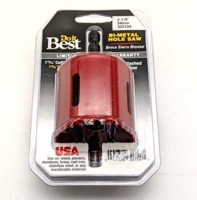 Do It Best BI-Metal Hole saw with Attached Arbor-Select Size-Made in USA-F.Ship