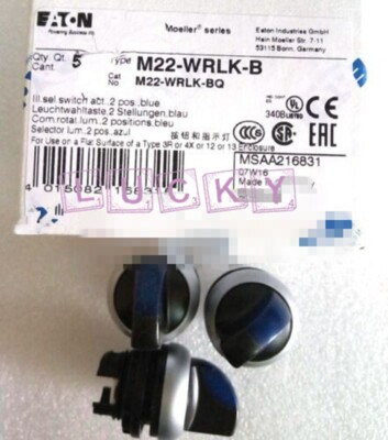 5PCS/BOX NEW FOR EATON M22-WRLK-B Self locking selection switch head with light