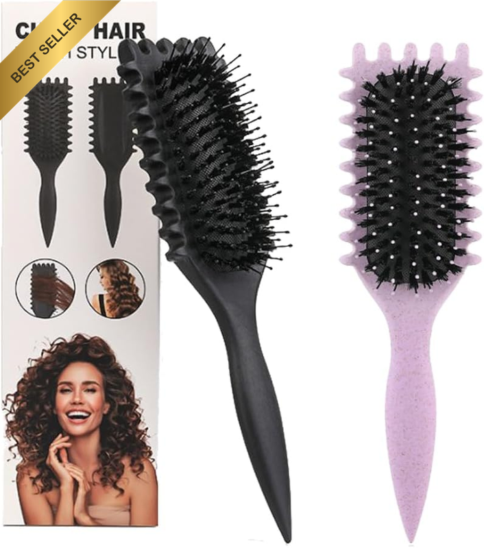 2 Pack Curl Hair Brush Set, Detangling Curly Hair Brush, Scalp Massage Styling B